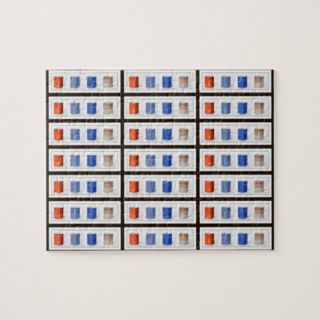 Bunte Kaffeetassen gerahmt Puzzle (Horizontal)