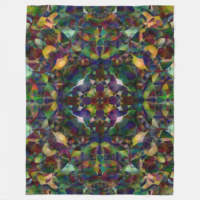 Bunte, kaleidoskopische abstrakte Kunst Fleecedecke (Vorderseite)