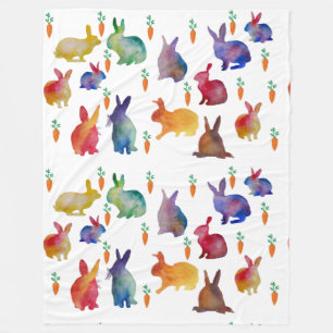 Bunte Kaninchen Ostern-Fleece-Decke Fleecedecke
