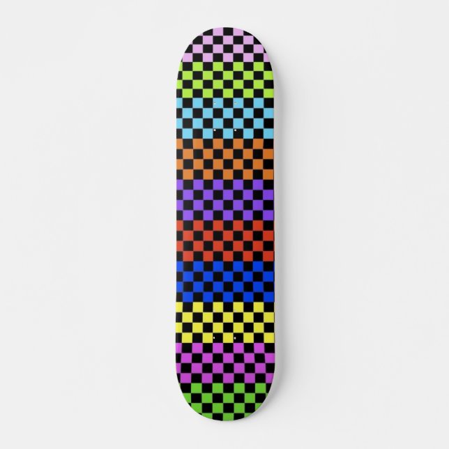 Bunte karierte Plattform Skateboard (Vorne)