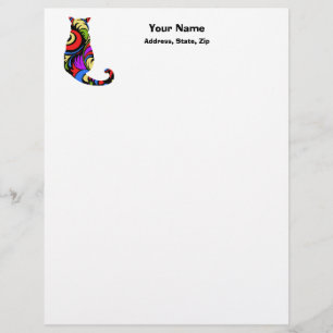 Bunte Katze 1 Briefbogen