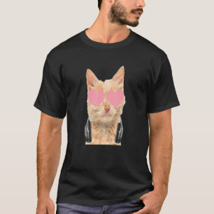 Bunte Katze Brille Party Tier Farbige Katzen Grafi T-Shirt