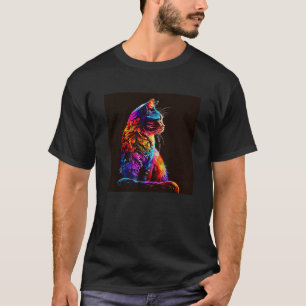 Bunte Katze denkt nach T-Shirt