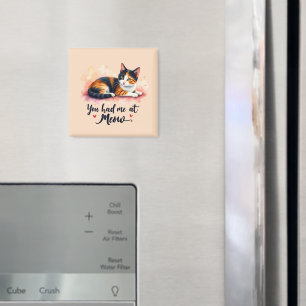 Bunte Katze Du hast mich bei Miau Wasserfarbe Magnet