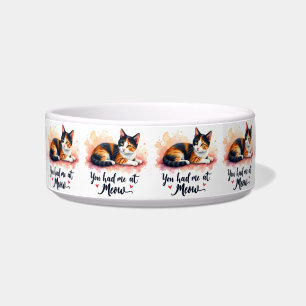 Bunte Katze - Du hast mich bei Miau Wasserfarbe um Napf