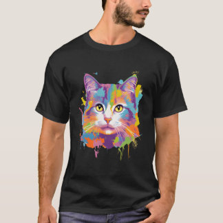 Bunte Katze Für Kätzchen Adoption Farbiger Kater T-Shirt
