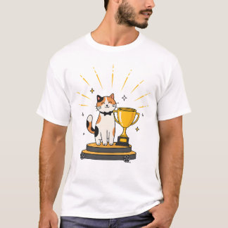 Bunte Katze gewinnt Trophäe T-Shirt