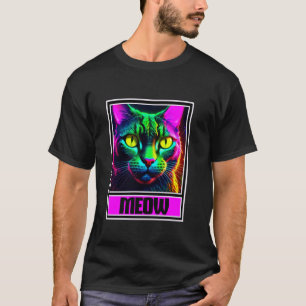 Bunte Katze Kitty Miauen T-Shirt