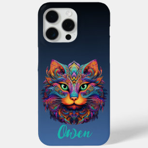 Bunte Katze mit individuellem Namen Case-Mate iPhone Hülle