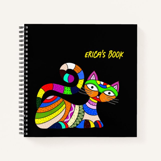 Bunte Katze Notizbuch (Vorderseite)