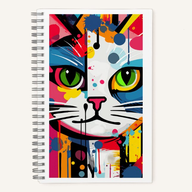 Bunte Katze Notizbuch (Vorderseite)