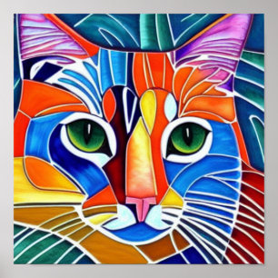 Bunte Katze Poster