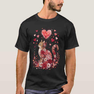 Bunte Katzen-Blumen-Valentinstag-Blumen-Kunst Katz T-Shirt