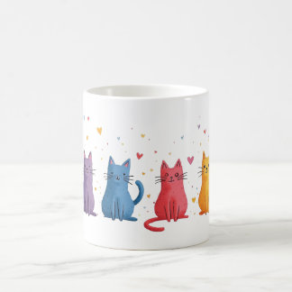 Bunte Katzen Cartoon Kaffeetasse