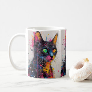 Bunte Katzen-Kaffeetasse – Lebendiges Geschenk für Kaffeetasse