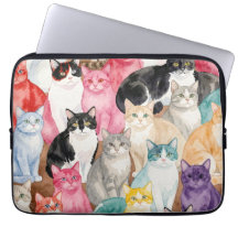 Bunte Katzen Laptop-Hülle