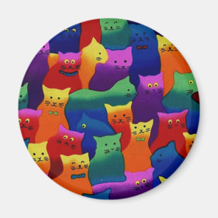 Bunte Katzen Magnet