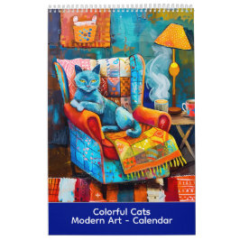 Bunte Katzen – Moderner Kunstkalender Kalender