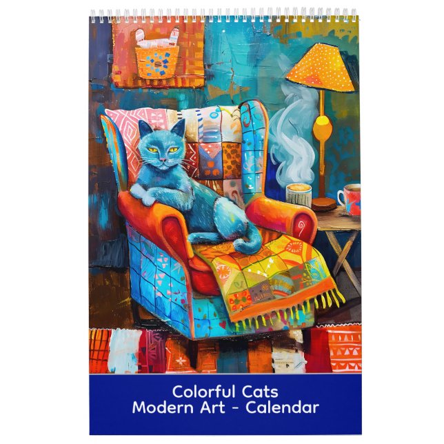 Bunte Katzen – Moderner Kunstkalender Kalender (Titelbild)
