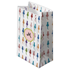Bunte Katzen-Monogramm-Geschenk-Tasche Kleine Geschenktüte