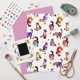 Bunte Katzen Scrapbook Papier