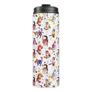 Bunte Katzen Thermo-Tumbler Thermosbecher