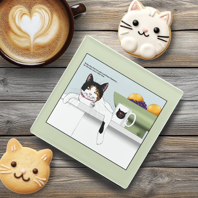 Bunte Katzengesinnung Katzenküche Glasuntersetzer (Von Creator hochgeladen)