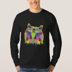 Bunte Katzenkopf-Tiere Haustiere Katzen Kätzchen B T-Shirt