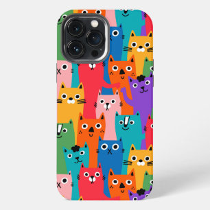 Bunte Katzenmuster iPhone 13 Pro Max Hülle