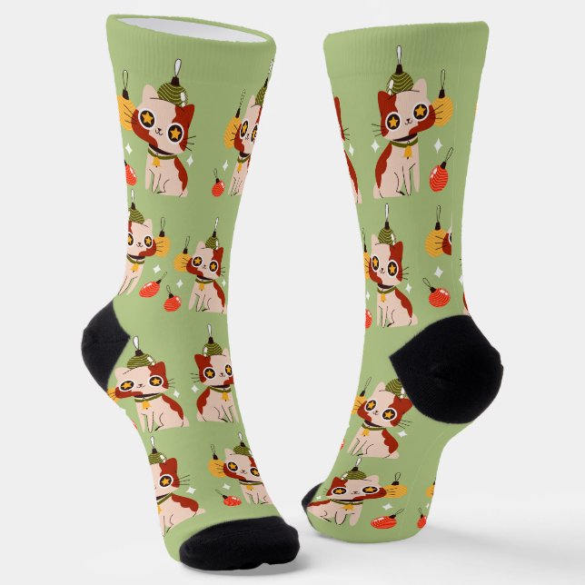 Bunte Katzensocken Socken (Gewinkelt)