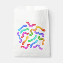 Bunte Kaugummiwürmer-Party-Geschenktüte
