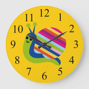 Bunte Kinder-Schnecken-Uhr Große Wanduhr