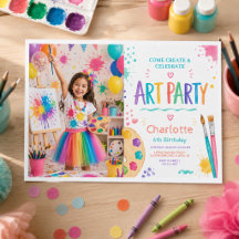 Bunte Kinderkunstparty 6. Geburtstagsmalerei