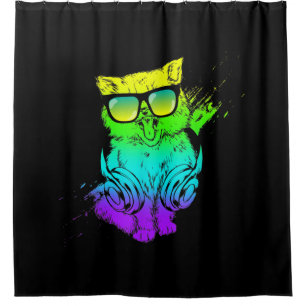 Bunte Kitty Katze   Geschenk für Musikliebhaber Duschvorhang