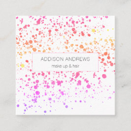 Bunte Kleckse Friseur Makeup Artist Quadratische Visitenkarte