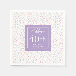 Bunte kleine Flakes 40. Geburtstag Napkins Serviette