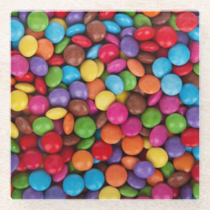 Bunte Knopf-Süßigkeit Glasuntersetzer