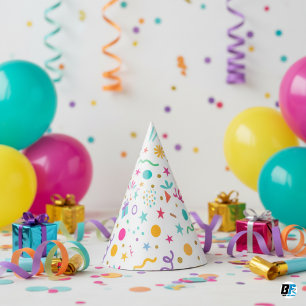 Bunte Konfetti-Party Partyhütchen