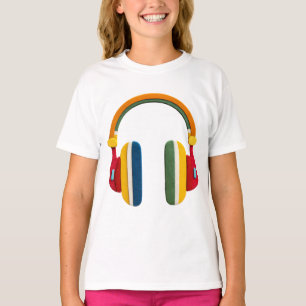 Bunte Kopfhörer – Lustiges Musikdesign für Kinder  T-Shirt