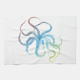 bunte Kraken-Silhouette Handtuch