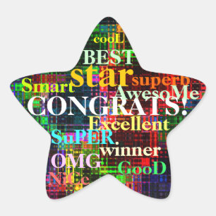 Bunte Kräuselungen Stern-Aufkleber