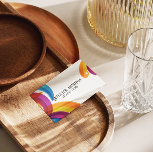 Bunte Kreativstudio mit QR Code Visitenkarte