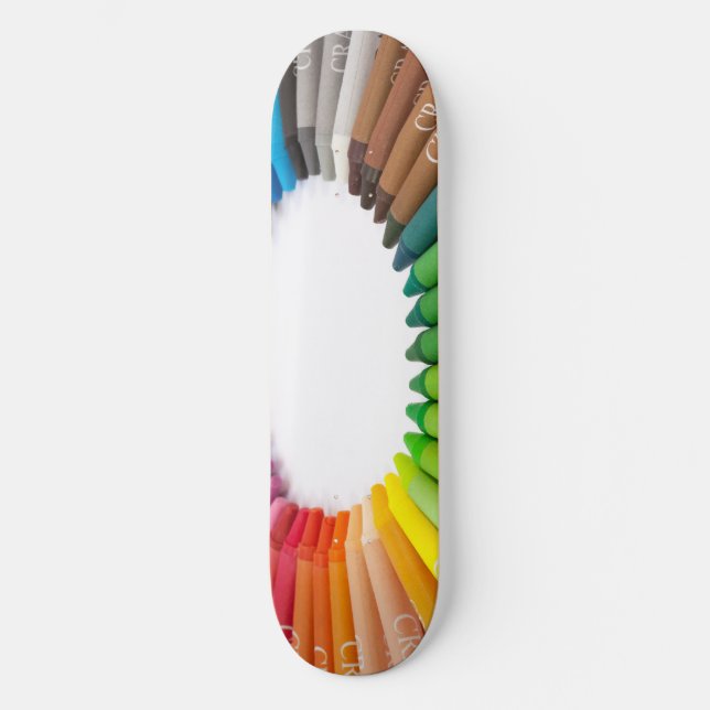 Bunte Kreidekrebse Skateboard (Vorderseite)