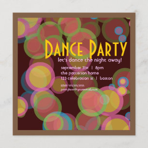 Bunte Kreis-Disco-Licht-Tanz-Party Einladung