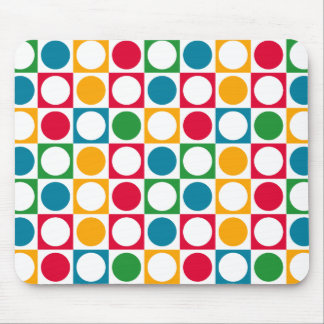 Bunte Kreise u. Quadrat-Muster Mousepad