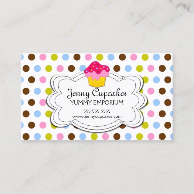Bunte Kuchen-Bäckerei Visitenkarte (Vorderseite)