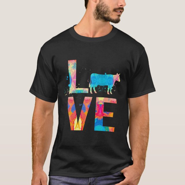 Bunte Kuh-Mutter-Kuh-Malerei T-Shirt (Vorderseite)