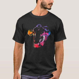 Bunte Kuh Tier Kunst T-Shirt