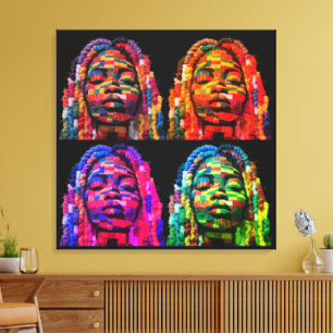 Bunte Kunst des Quiltens feiern Leinwanddruck