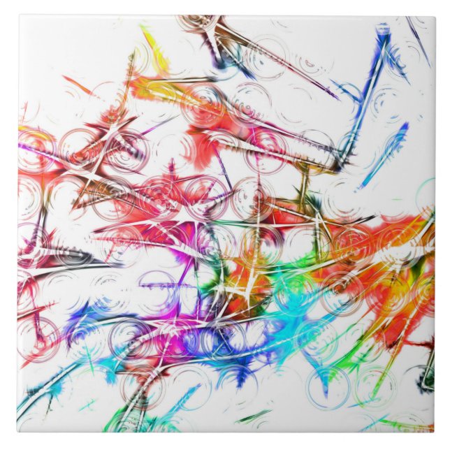 Bunte Kunst Fliese (Vorderseite)